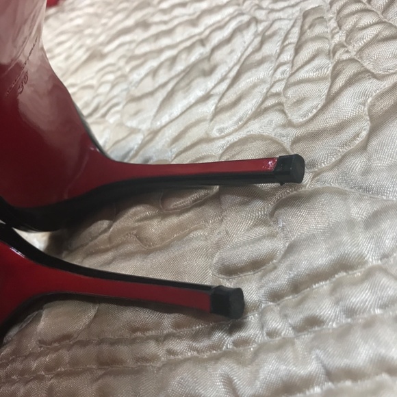 Christian Louboutin Red Black heels 38 Optichoc Perfect With Bag - Picture 8 of 8